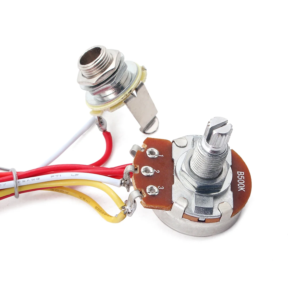 

Pcs Electric Guitar Wiring Harness Kit 3 Way Toggle Switch 1 Volume 1 Tone 500K Pots 18Mm Shafts For Guitar Silver Gu202