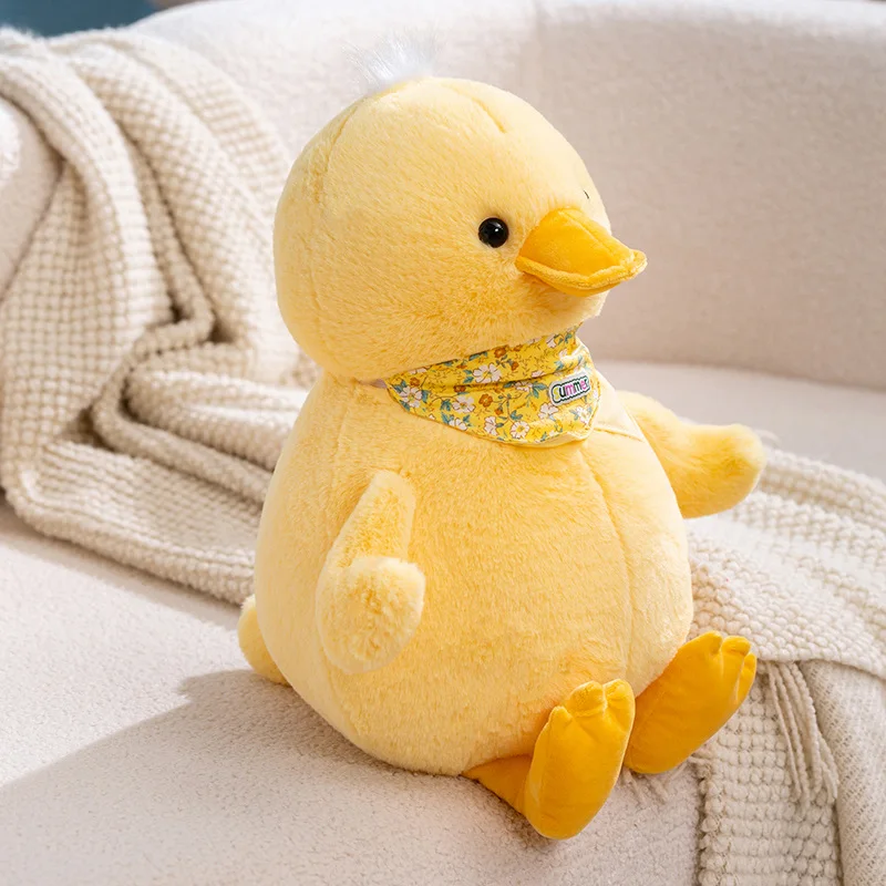 35/60 سنتيمتر محاكاة بطة صفراء ألعاب من نسيج مخملي الشعر الطويل يجلس الكذب بطة أفخم دمية مرافقة النوم هدية #4