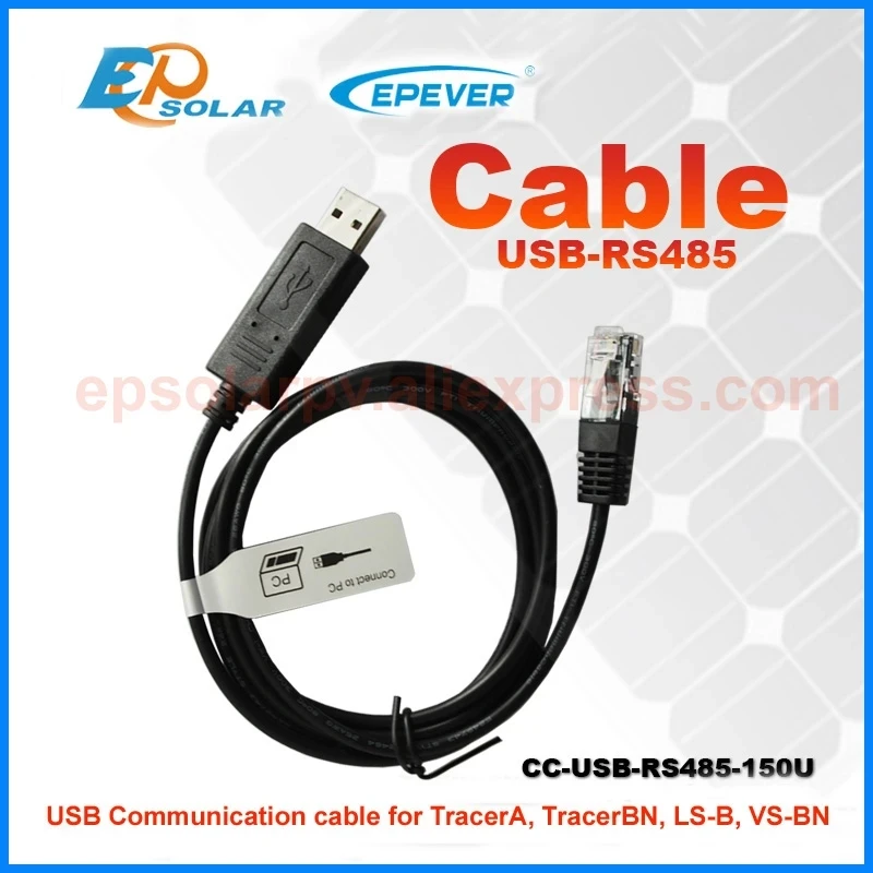EPEVER Accessory USB to RS485 PC Communication Cable 1.5M for MPPT Solar Controller with RJ45 Connector CC-USB-RS485-150U