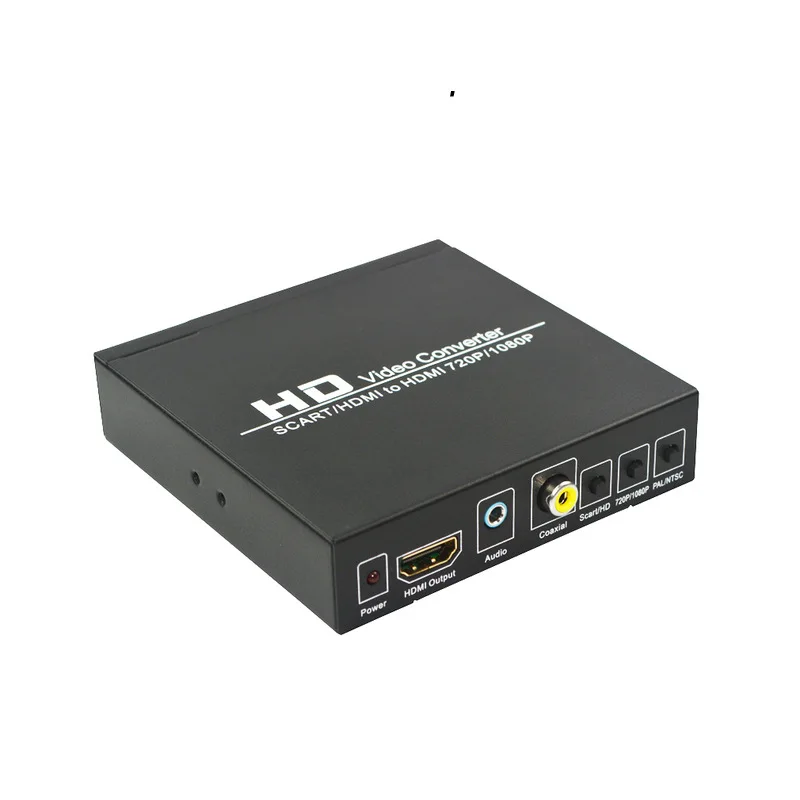 SCART or HDMI-compatible To HDMI-compatible Converter HD 1080P Video Audio Adapter for DVD Player / Set-top Box HDTV