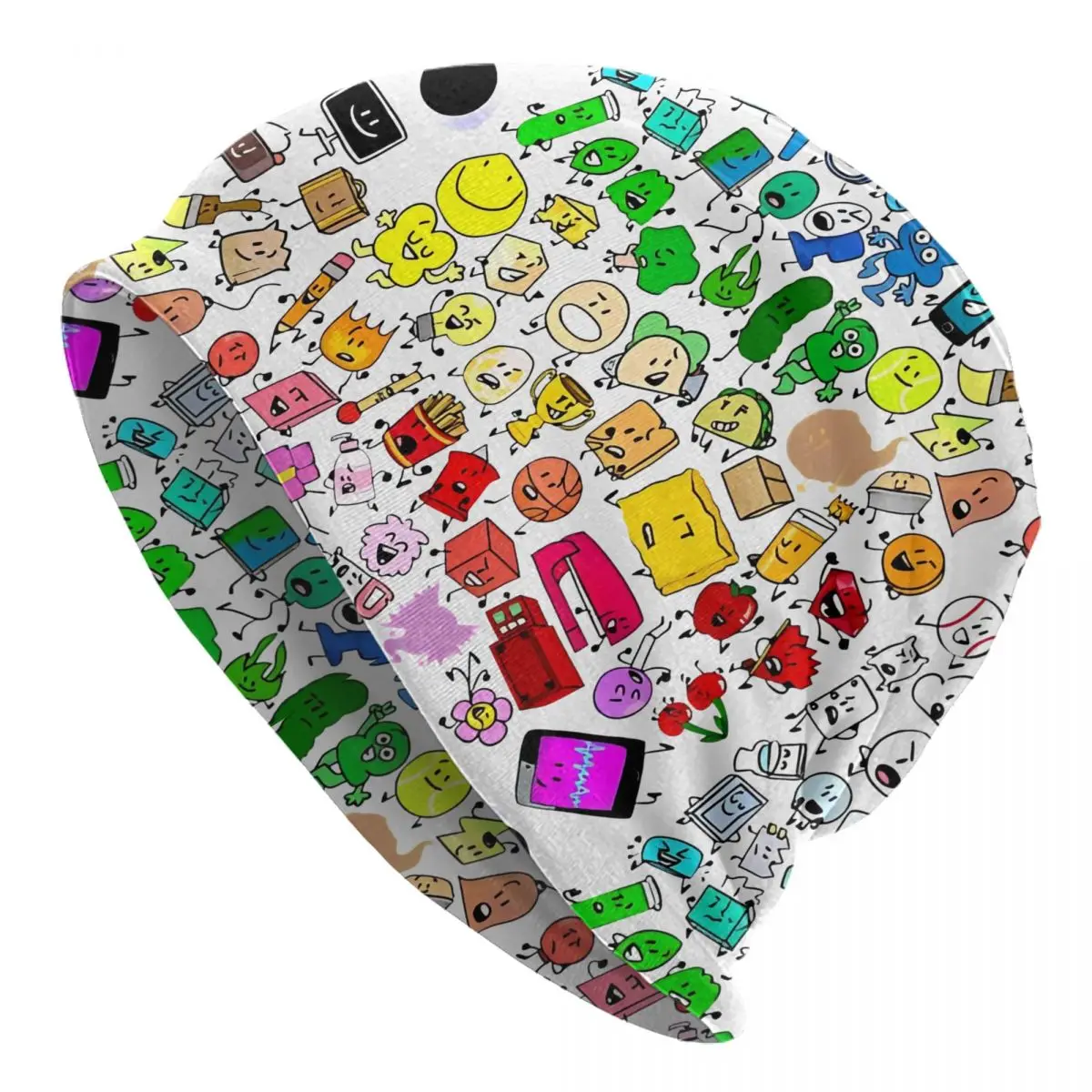 BFDI Inanimate Insanity Cartoon Skullies Beanies Hats Battle for Dream Island Spring Unisex Cap Warm Dual-use Bonnet Hats