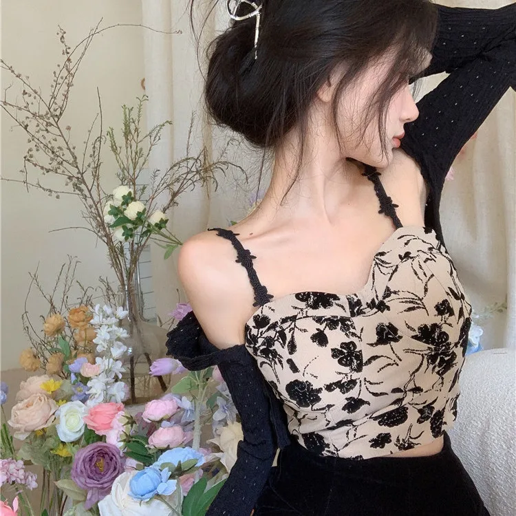 

Майки женские майки без рукавов на шнуровке в рубчик вязаная майка облегающая удобная черная Y2K эстетичная летняя клубная одежда праздничная одежда