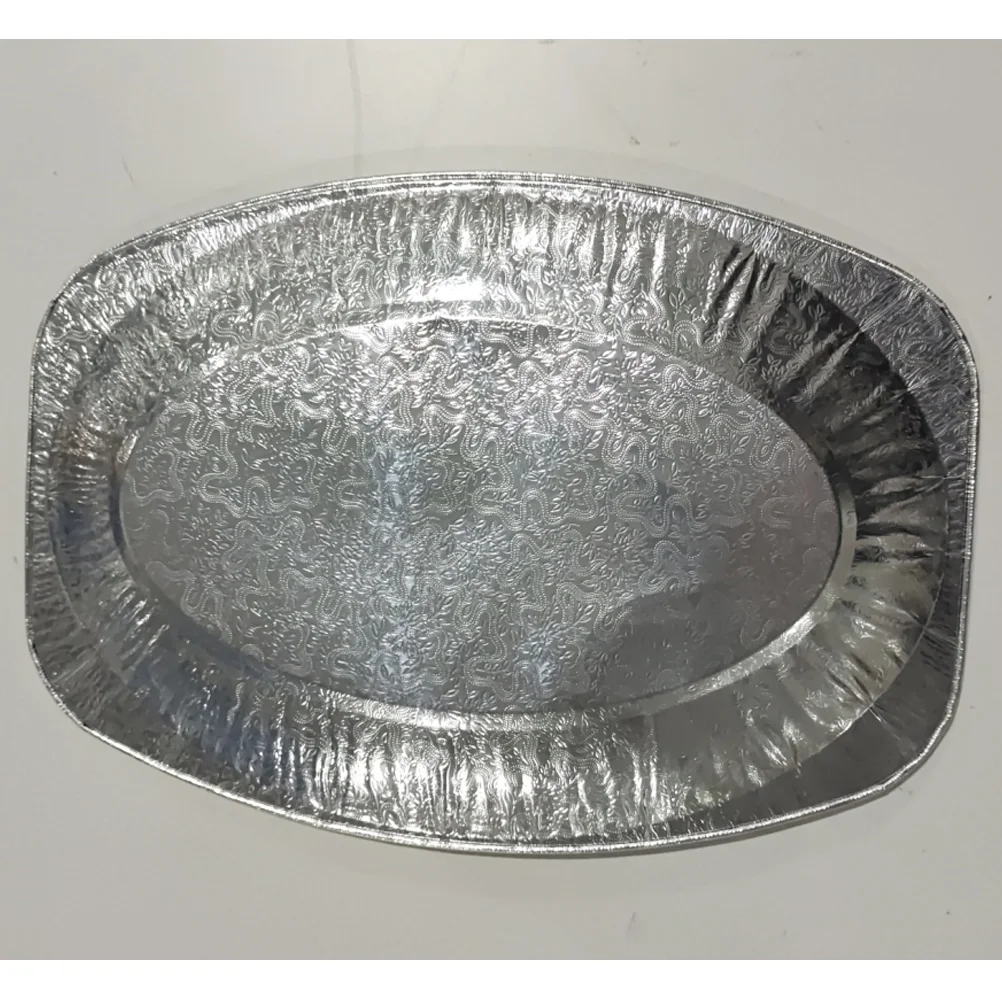 20 Pcs Aluminium Foil Dish Round Tray Paper Plate Aluminum Rectangle Disposable