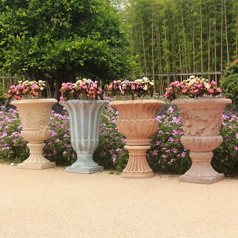 y24-Garden Garden Balcony Flower Pot Simple Landscape Decoration Creative Green Plant Planting Floor Flower Pot