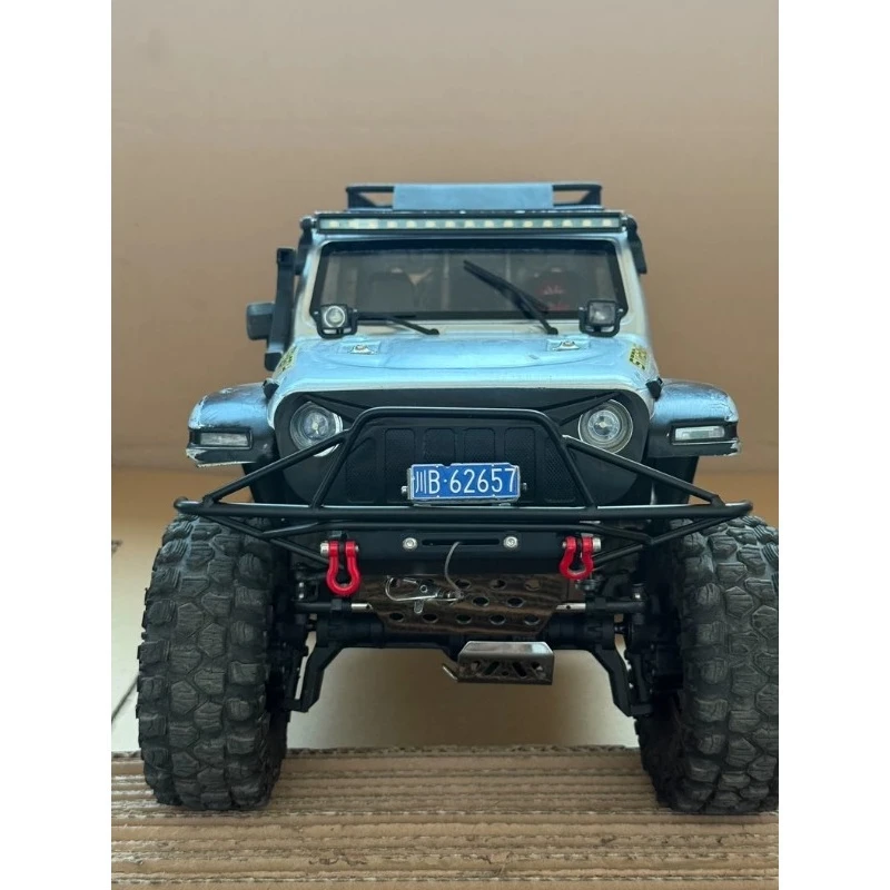 Metal  Front Bumper for Wltoys 104006 1/10 Scale  RC Crawler — with Winch Mount, License Plate Slot, Bolt-On Upgrade