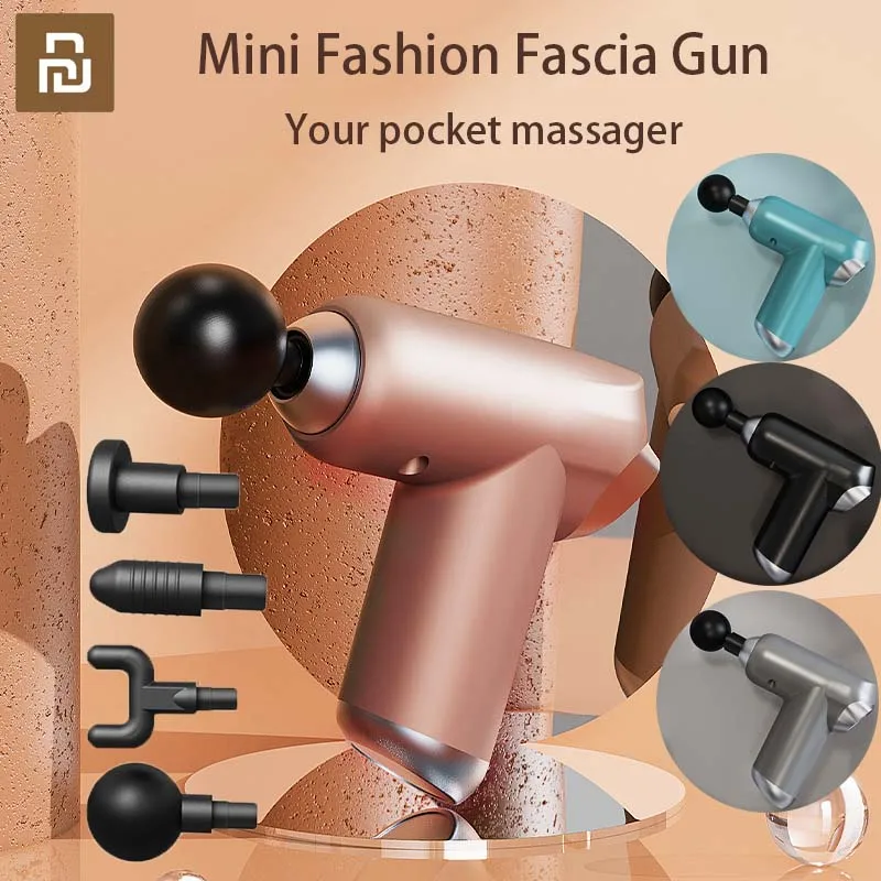 

Mijia Eco-chain New LCD Mini Fascia Gun Cervical Massage Gun Muscle Relaxation Massage 4 Massage Heads Home Office Relax