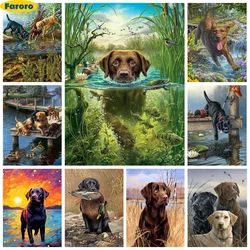 Labrador Retriever DIY 5D Diamond Painting Pet Dog Mural Hand Diamond Embroidery Cross Stitch Home Wall Decor Selling Child Gift