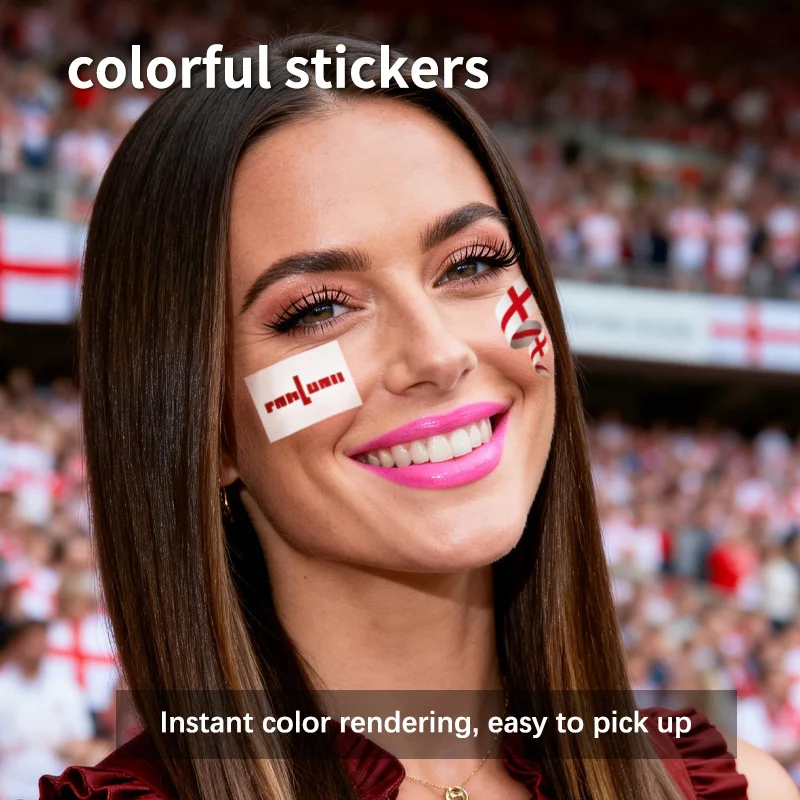 England Flag Temporary Tattoo Sticker, Long-lasting and Waterproof, Festival, Football, Soccer Fan Stickers, Arm, Face