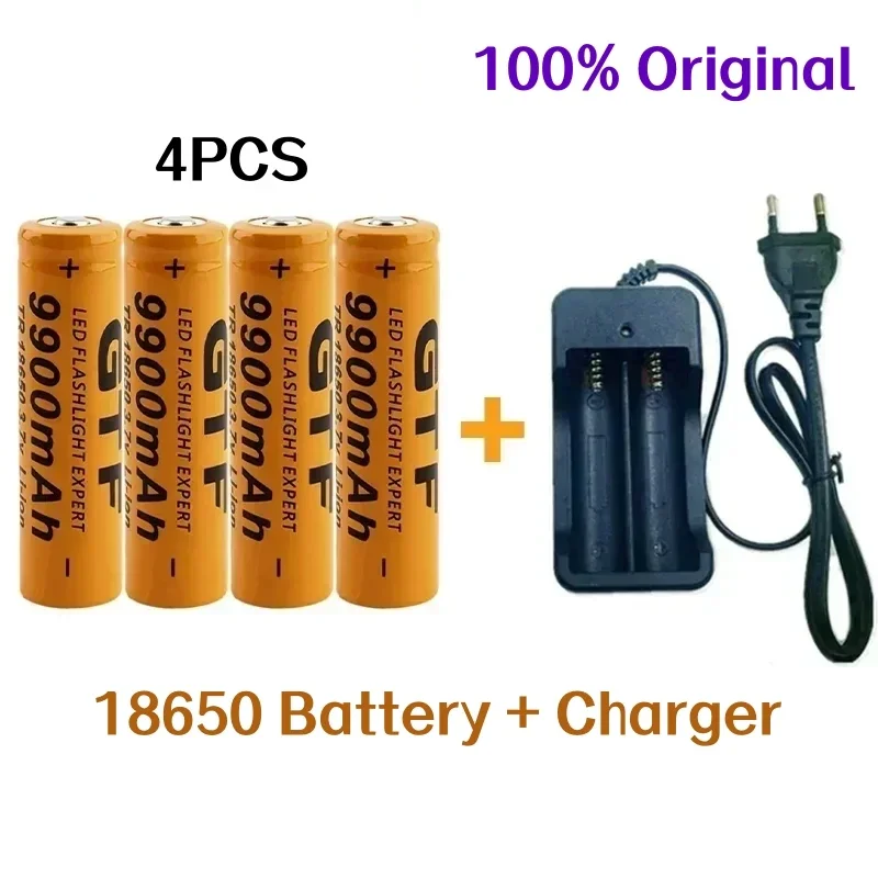 Rechargeable Li-ion Batteries with Charger, 9900mAh, 3.7V, 18650, 2024, Remote Control, Screwdriver, New, bestselling