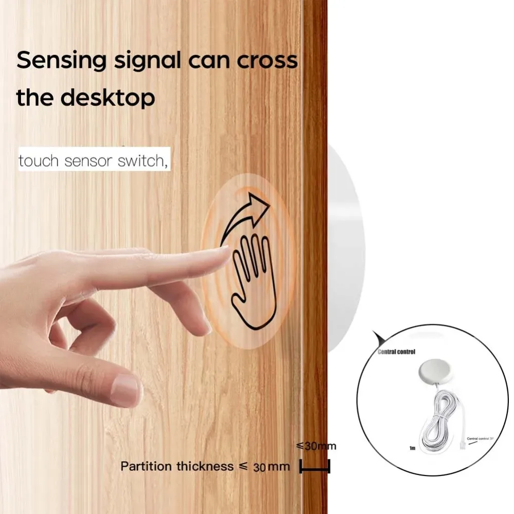 3.7~24V Dimmer Sensor Penetrating Switch Wood Panel Touch Switch 12V LED Dimmable Touch Sensing for Smart Home LED Light Strip