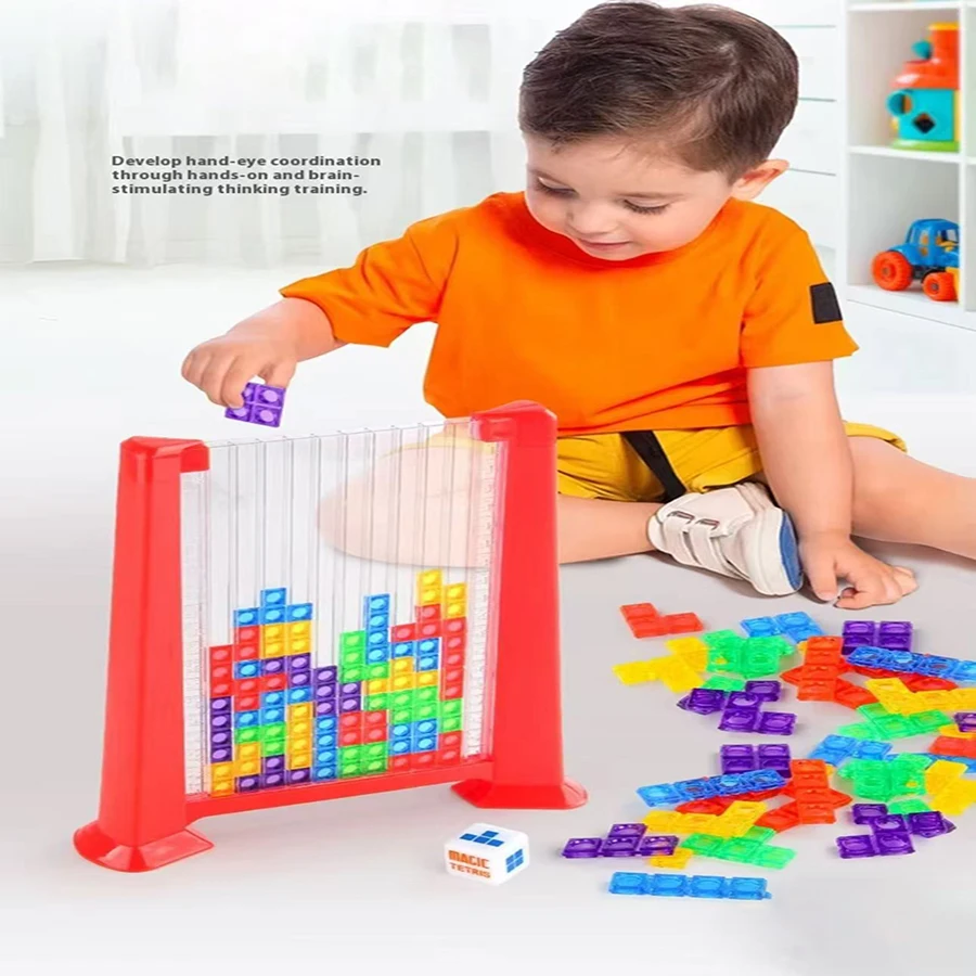 1 set-3d brinquedo tetris muted quadrado caixa aleatória blocos quebra-cabeça jogo de tabuleiro brinquedos de inteligência presente do dia das crianças brinquedos de educação precoce