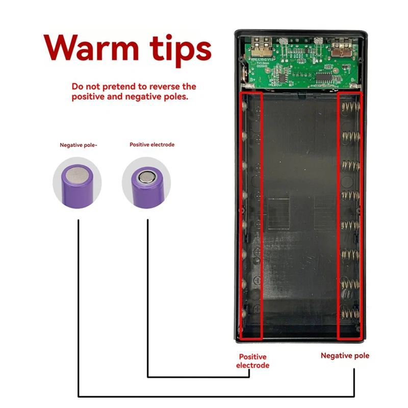 8*18650 แบตเตอรี่ชาร์จ Dual USB แบตเตอรี่ SHELL DIY Power Bank กรณี Fast CHARGING แบตเตอรี่ Bank กล่องกล่อง