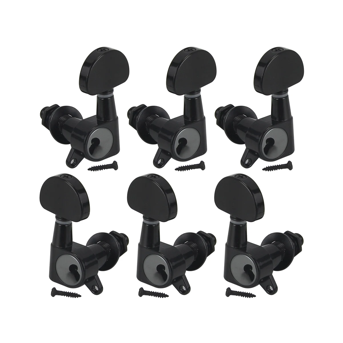 FLEOR 6PCS 3L3R Sealed Guitar Machine Heads Tuners Tuning Pegs Keys Chrome /Black