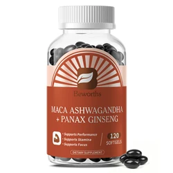 BEWORTHS Nature Original Ginseng&Ashwagandha Plant Root Extract Edible Energy Vegetarian Capsules for Men and Women