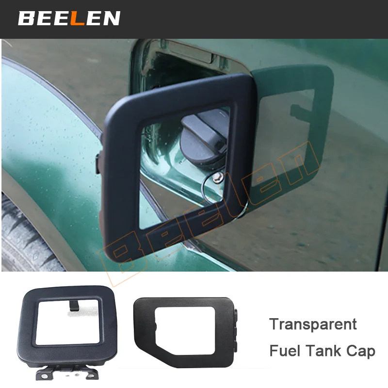 Car Fuel Tank Cover For Suzuki Jimny JB64 JB74W 2019 2026 Transparent Steel Replacement Fuel Filler Tank Gas Cap Accessories