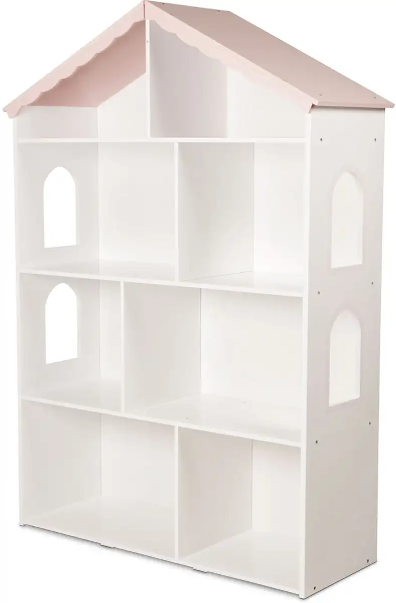 Kids Bookcase  Dollhouse Bookshelf Log Cabin Storage Organizer Multifunction Book Rack for Baby Kids Room Toys Decorations