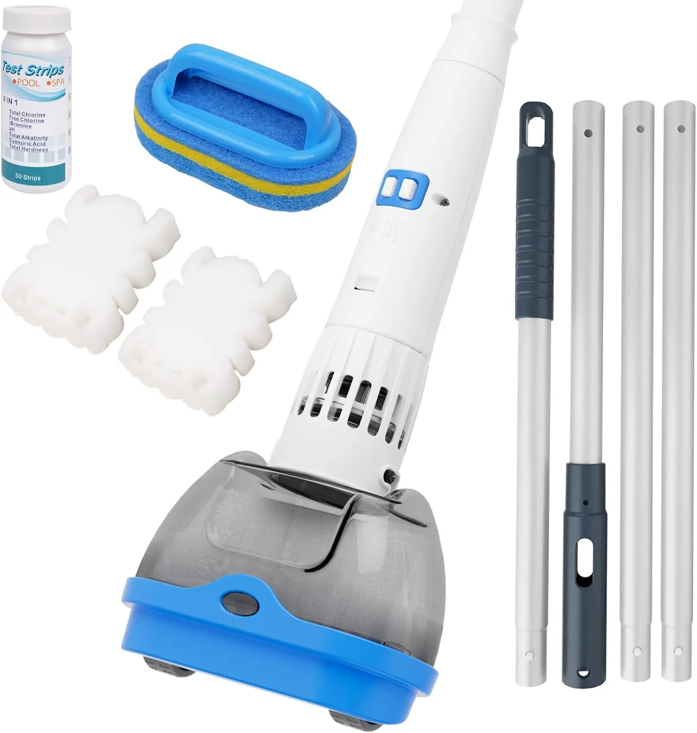 

Rechargeable Hot Tub Vacuum Cleaner with Magnetic Drive, Ultra Fine Filter for Pools and Spas, 60-Min Runtime