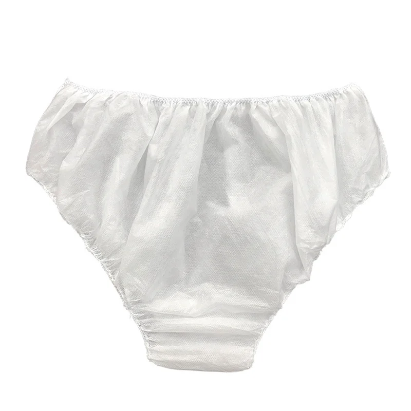 6 unids/set de bragas de papel no tejidas desechables portátiles de viaje, ropa interior blanca, calzoncillos de emergencia regulares para mujeres y hombres