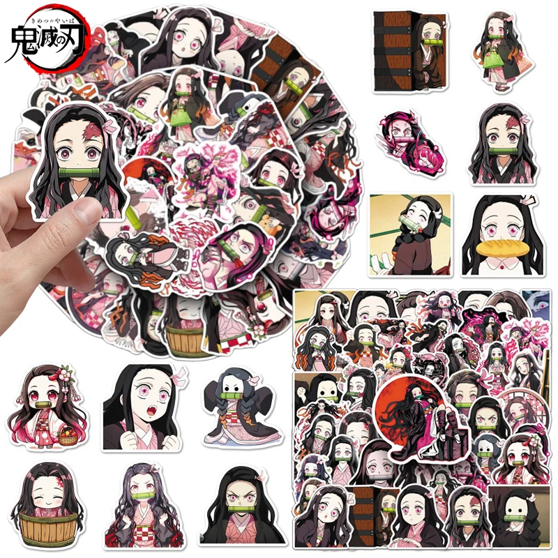 

50Pcs Demon Slayer Nezuko Stickers Kawaii Anime Graffiti Stickers for Handbook Laptop Luggage Decorative Stickers Toys Gifts