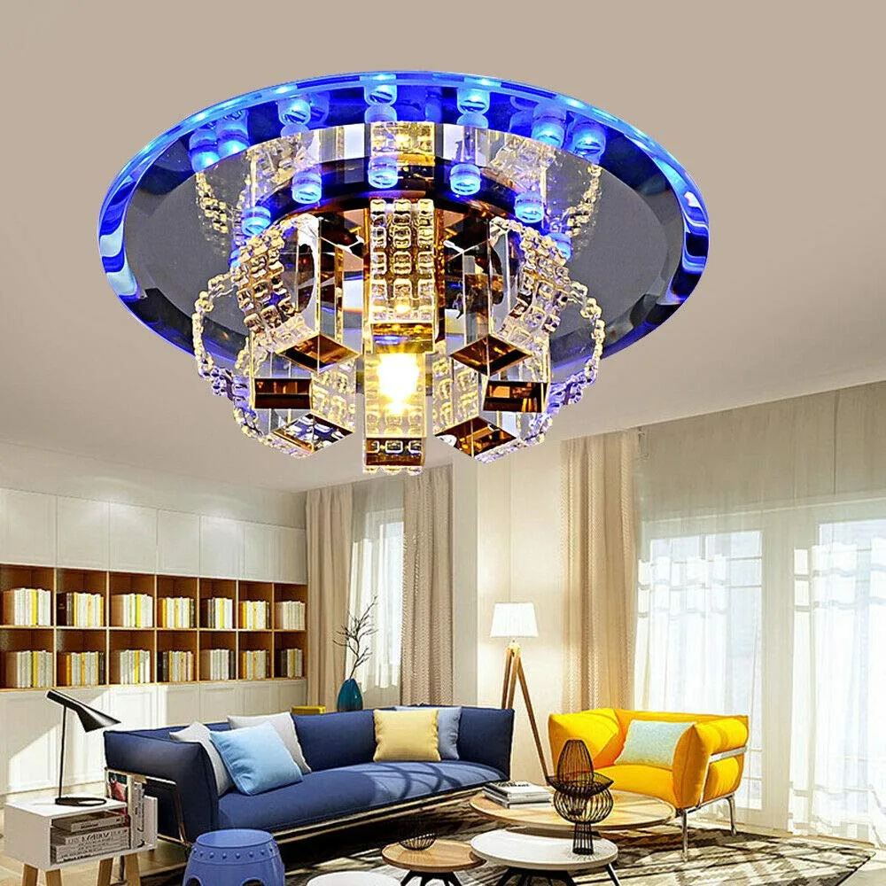 Imagem -05 - Candelabro de Cristal Moderno com Montagem Flush Led Teto Light Pendant Lamp Chandelier Iluminação k9