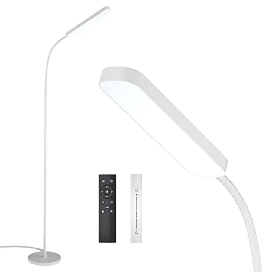

Floor Lamps, 15w/1000lm Bright LED Floor Lamp with Stepless Adjustable 3000K-6000K Colors and Dimmer, Remote and Touch Control
