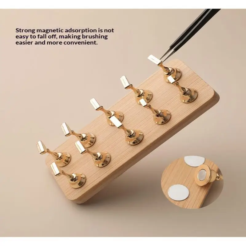 Manicure Nail Art Magnetic Display Stand Holder for False Tip Practice Creates Sample Designs for Salon