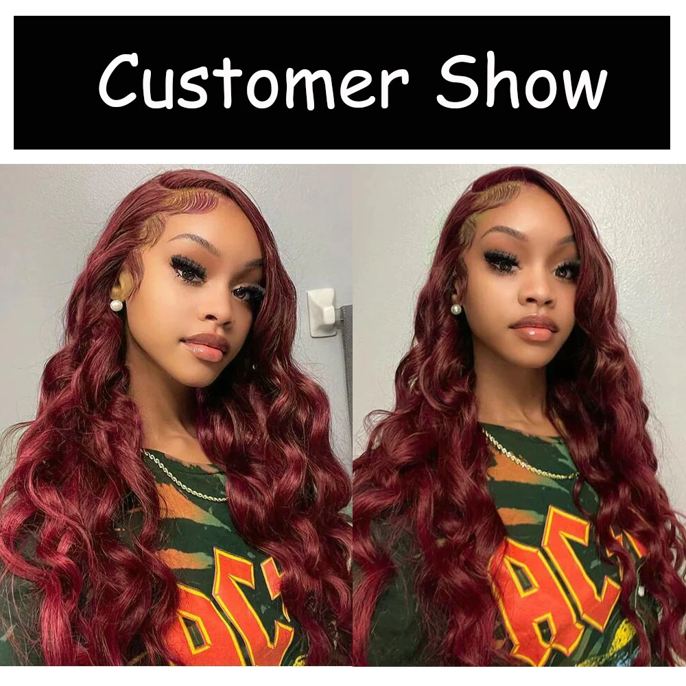 Linhua  30 Inch 99j Body Wave Bundles Burgundy Wave Human Hair  1 3  4 Bundles  Body Wave Weave Weft 100% Remy Hair