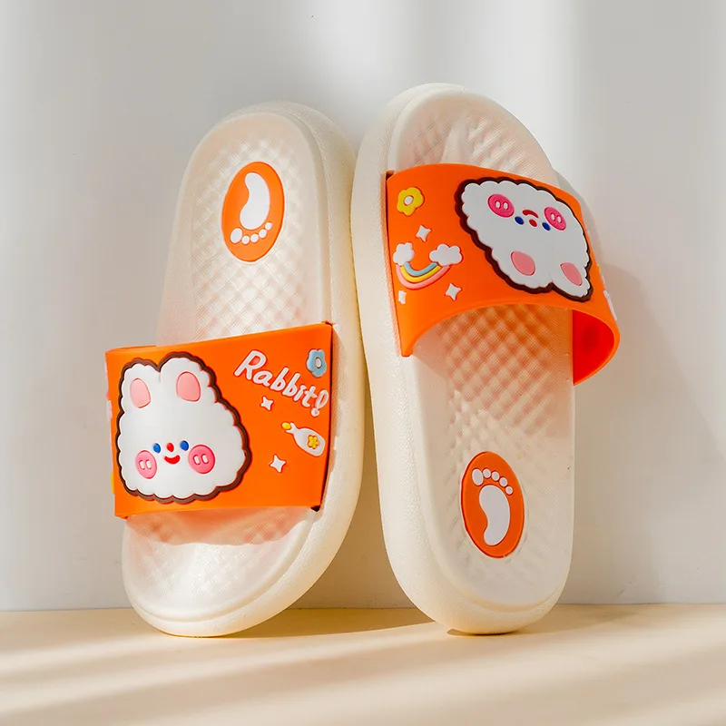 Summer Child Shoes Boy Girl Slippers Cute Cartoon Sandals  Parent-child Massage Indoor Antiskid Shower Sandals Beach Kid Sandals