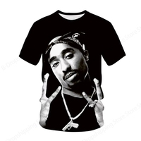 New Men's Women's Rapper Tupac T Shirt 3d 2pac Print Tshirt Men Fashion Summer Casual Short Sleeve T-shirt Women Tops Tees Album