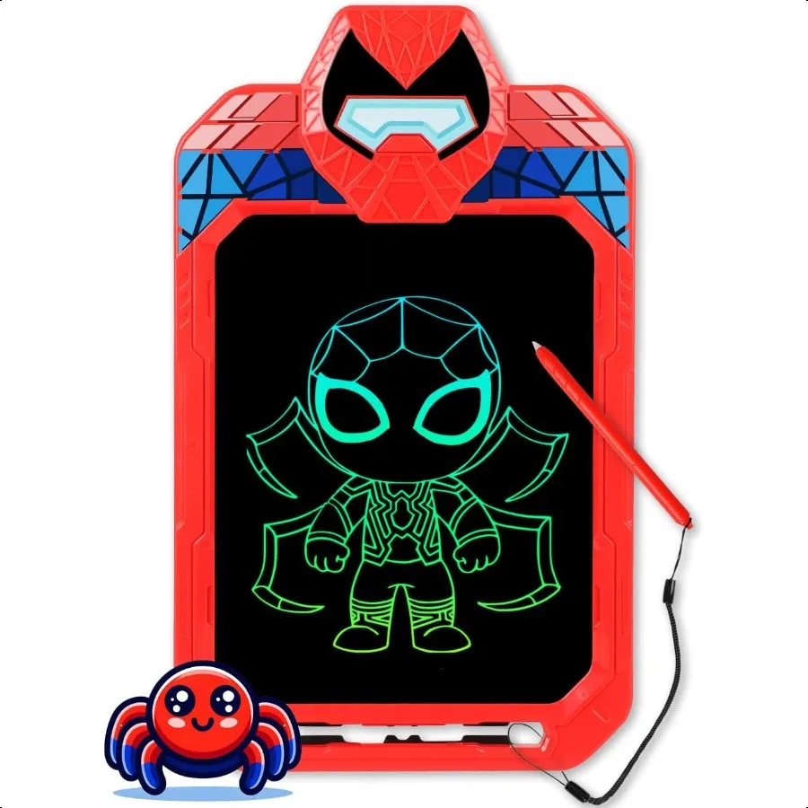 

ЖК-планшет для письма 10 дюймов Spider Hero для малышей 3 4 5 6 7 8 Paint Doodle Board Drawing Pad Travel Toys Road Trip Car Act