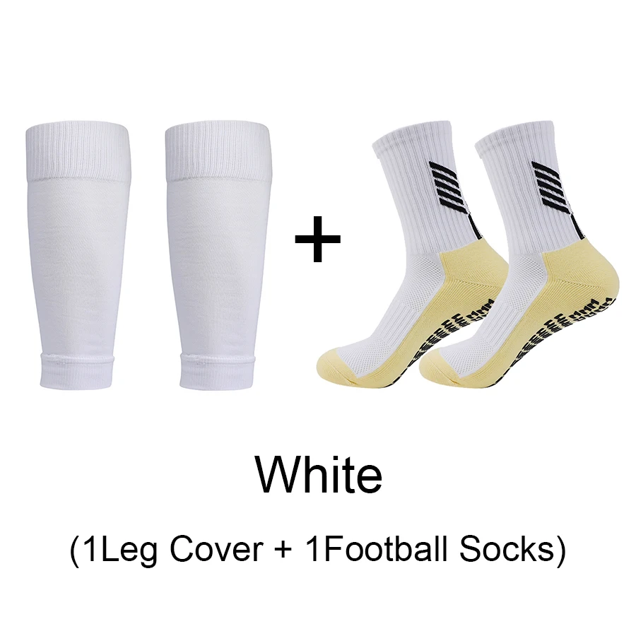 1 Set of High Quality Breathable Fitness Artifact Football Leg Cover Anti Slip Socks Shin Guards Soccer Basketball Sports Socks