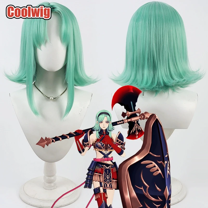 

Coolwig Synthetic Hair Red Rose Cosplay Wigs Compass: Combat Providence Analysis System Red Rose 30cm Green Wig Heat Resistant