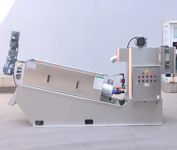 Sludge pengeringan limbah proses Multi-disc sekrup tekan padat cairan pemisah