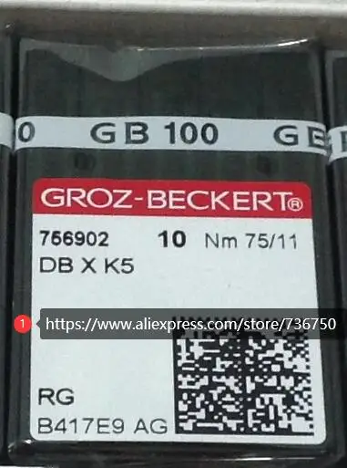 100 Pcs Genuine Groz-Beckert Embroidery Needle DB X K5 DBxK5 RG Sharp Point EF0640G009RG EF0640G010RG EF0640G011RG EF0640G012RG