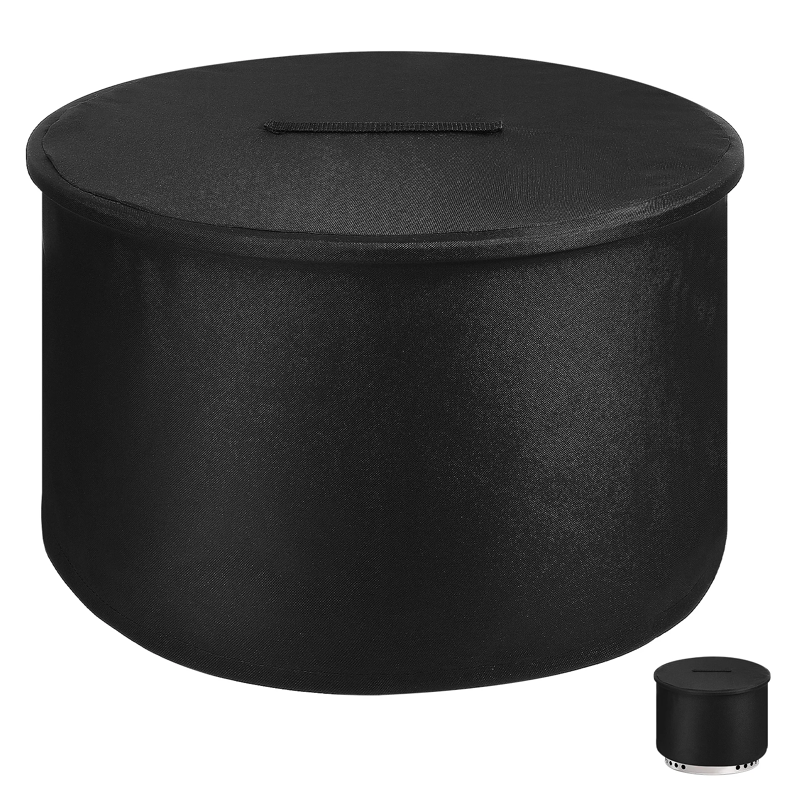

Fire Pit Cover Round Thickened Oxford Cloth Waterproof Outdoor Bbq Stove Protective Lid For Patio Fire Bowl Cover