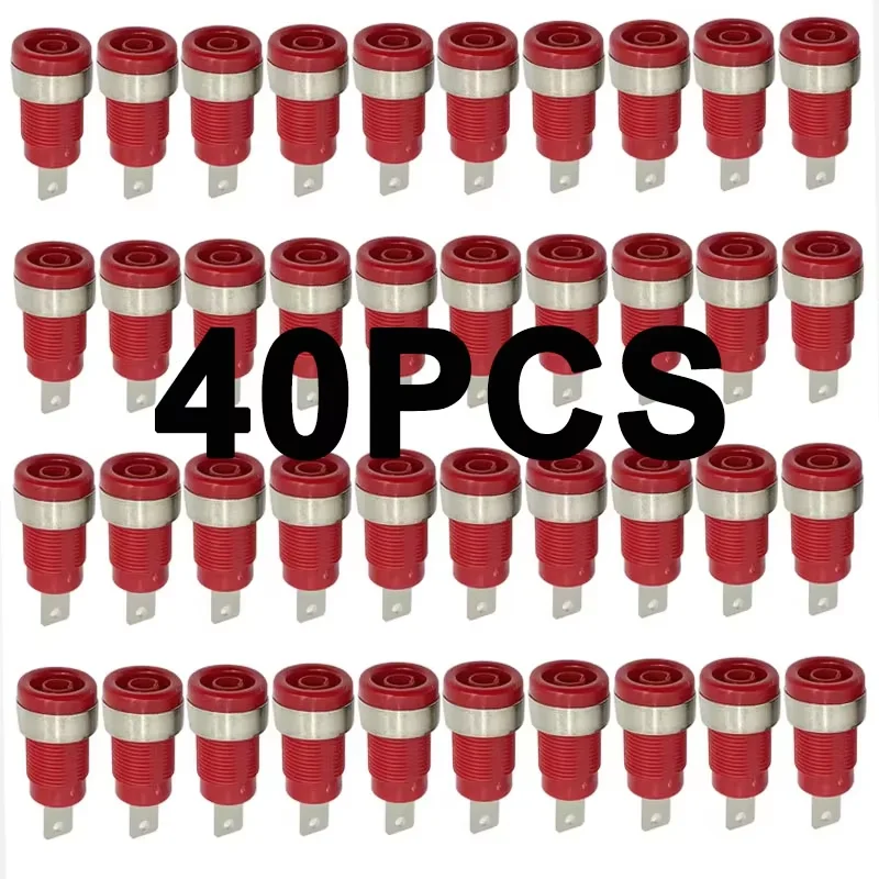 40PCS 4mm Banana Socket 32A Insulated Female Socket 5 Colors, Universal Panel Mount Terminal for Speaker/Audio/Test Equipment