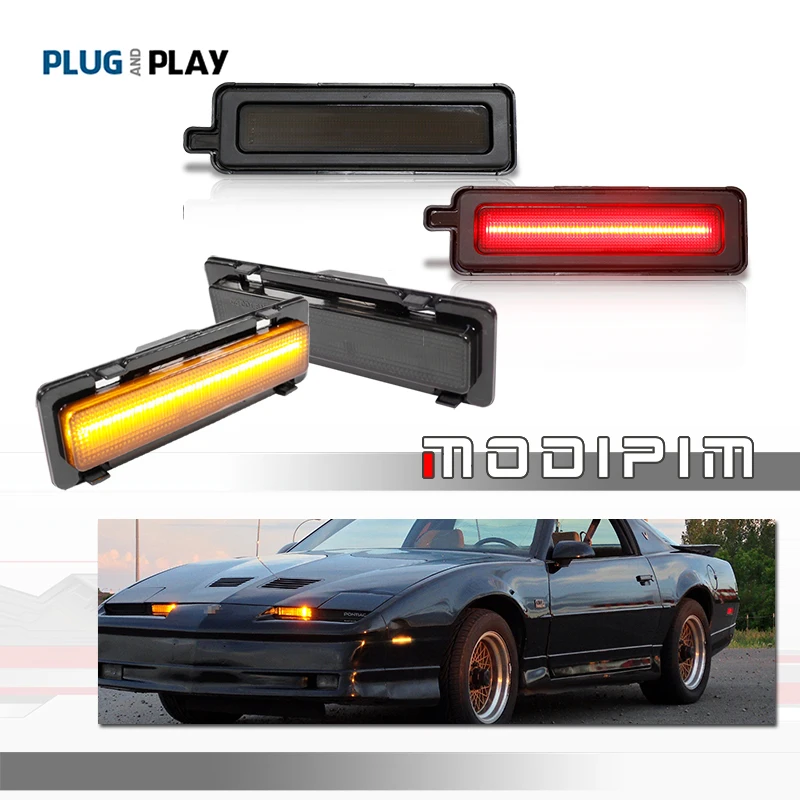 

White Amber Red LED Car Front / Rear Bumper Side Marker Turn Signal Lights Fender Flare Lights For 1982-1992 Pontiac Firebird