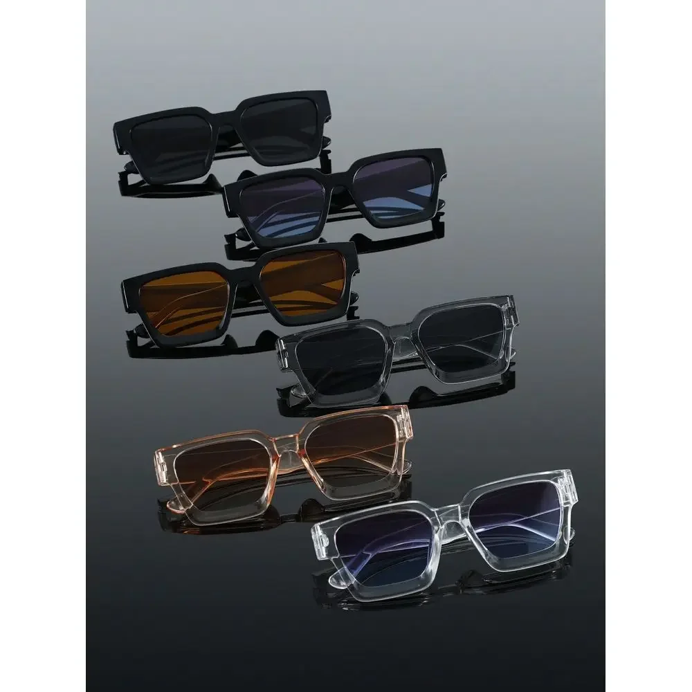 

Plastic MultiColor Geometric Full Frame Glasses, Modern Minimalist Style, Versatile, Mens Fashion Eyewear, Suitable For Holiday