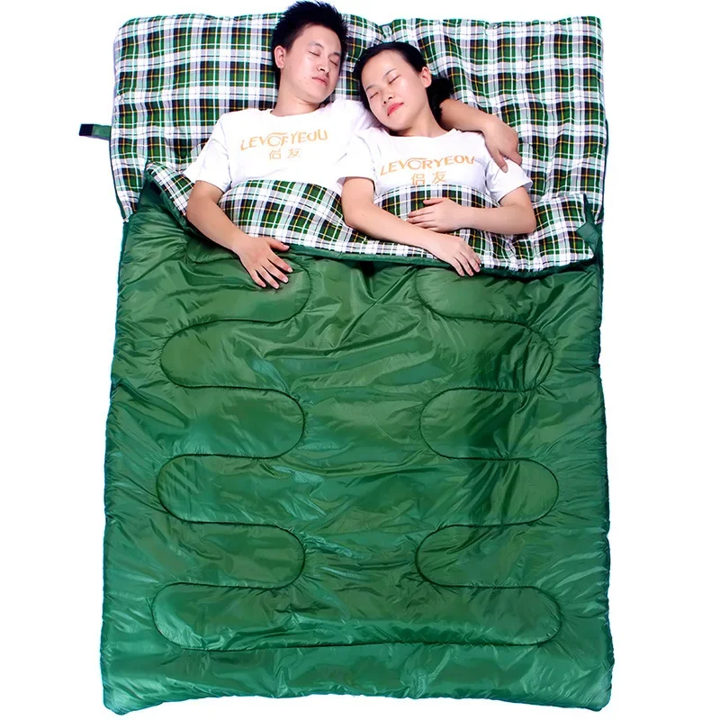 Outdoor Sleeping Bag, Double Thick Flannel, Couple, Outdoor Camping, Winter Warmth, Cold Resistance, Cotton, Portable