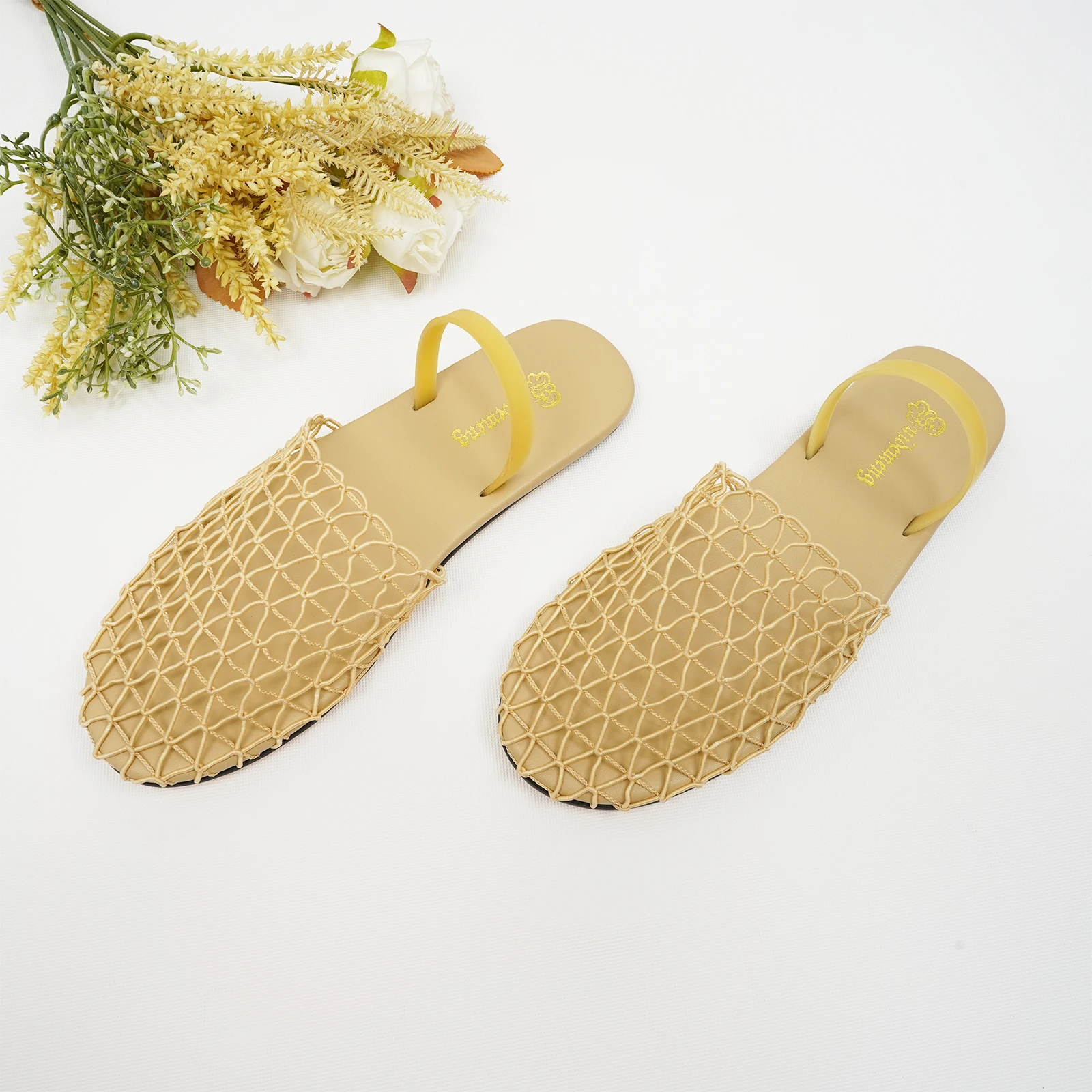 Summer Plus Size 35-44 Women's Shoes Sexy Hollow Roman Sandals Mesh Breathable Comfortable Slippers Women's Casual Flat Shoes