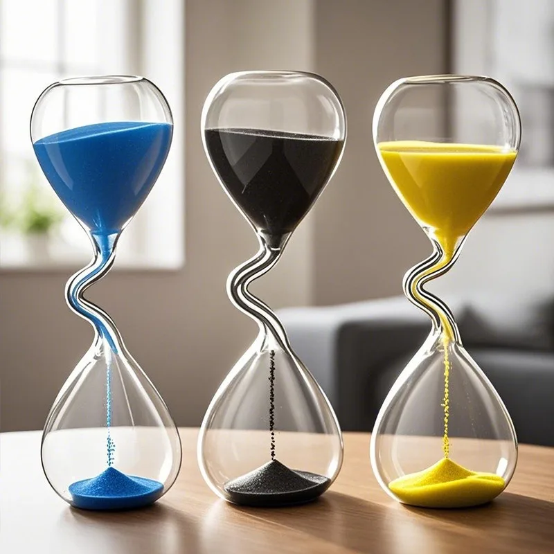 Curve Design Hourglass Non-timed Modern Style Glass Craft Simple Table Ornament Aesthetic Home Decor Accessories