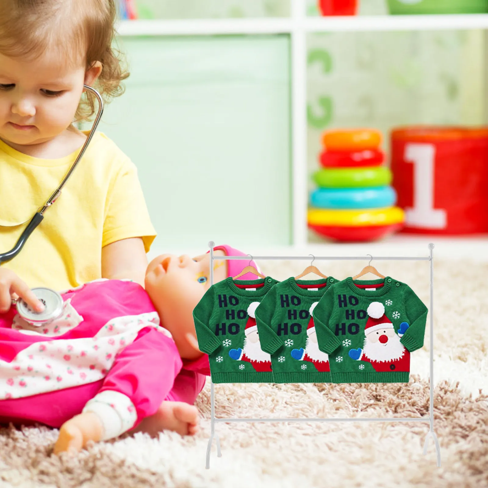 

Sturdy Iron Clothes Rack Miniature Hanger Stand for Closet Storage Metal Dress Coat Holder Clothes Display Accessories