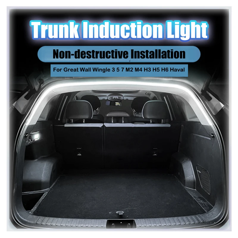 

For Great Wall Wingle 3 5 7 M2 M4 H3 Trunk Ambient Light Strip Warm LED Hidden Install Non-Destructive Decorative Interior Light