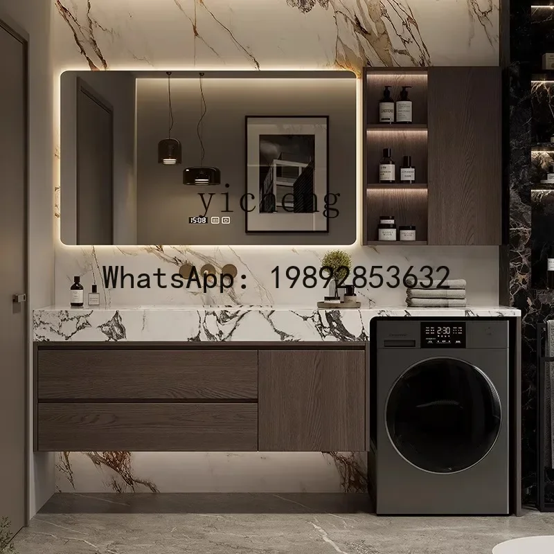 

Комплект мебели для ванной Y1: тумба под раковину из керамогранита, умывальник и туалетный столик