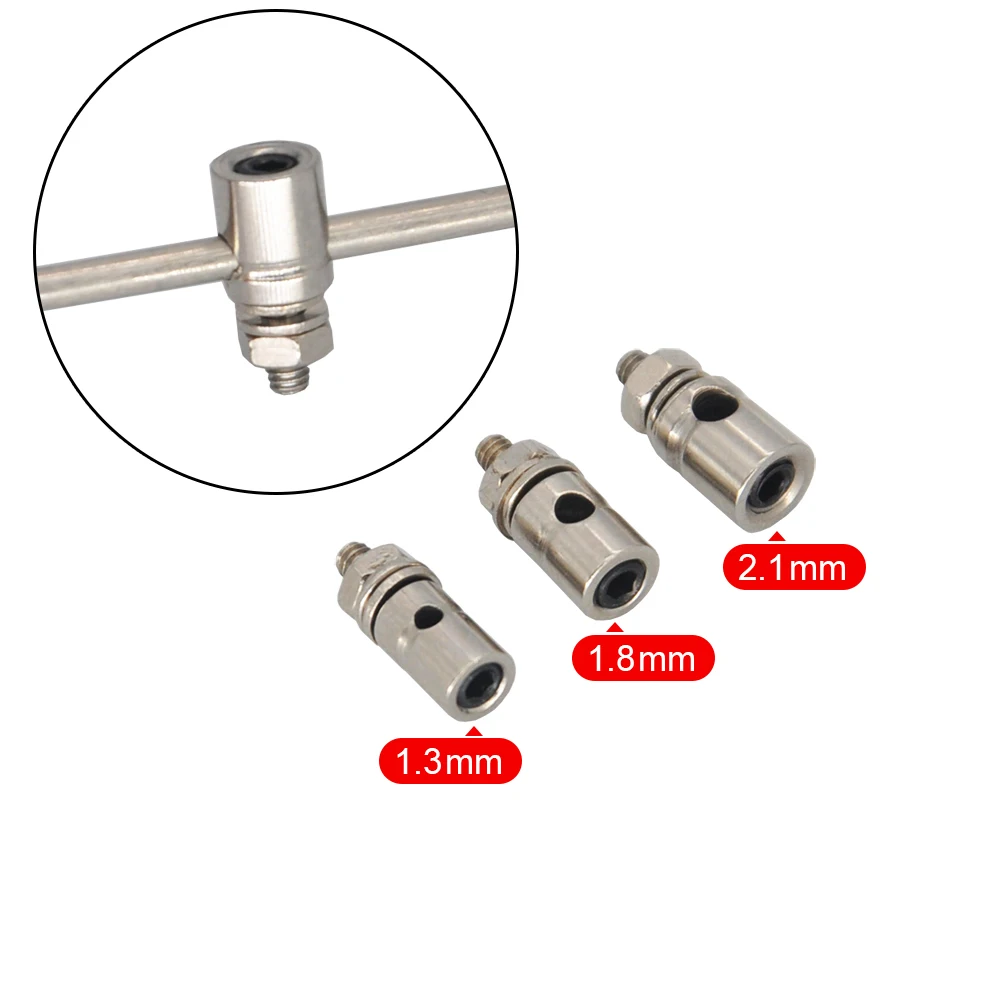 10PCS 1.3mm 1.8mm 2.1mm Pushrod Connectors Linkage Stopper Metal Quick Adjuster Positioner Servo Connector KT Aircraft RC Boat