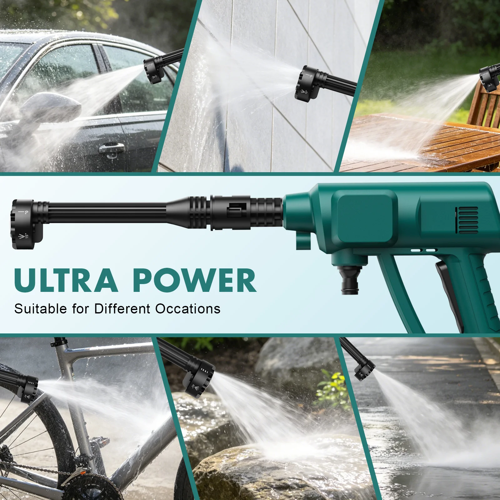Nananuu Pistola per lavatrice per auto ad alta pressione senza fili per Makita BL1830 18V Batteria Leggero Cordless Jet Wash Car Wash