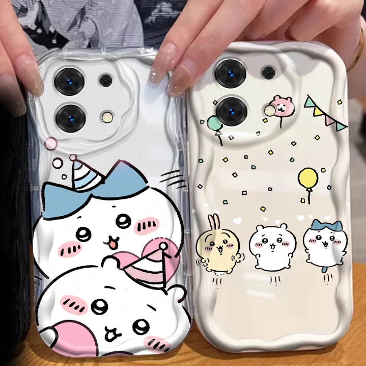 Usagi Chiikawa Hachiware Cute For Xiaomi Redmi Note 13 12 12S 11S 11 10 9 8 10A 9C 9T Pro Plus 5G Wave Oil Back Phone Case