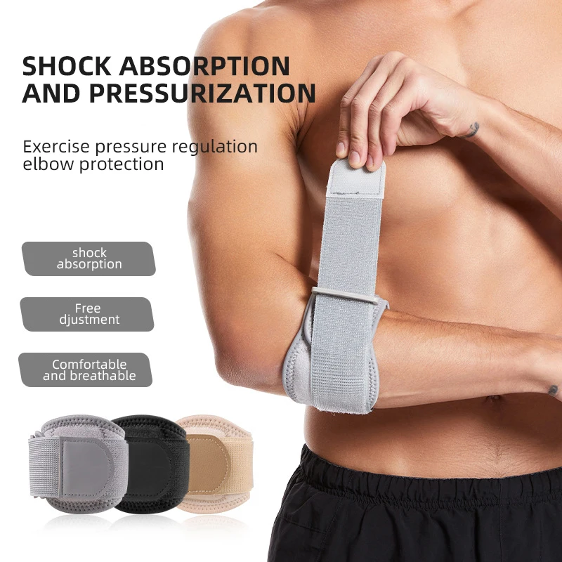 Adjustable Tennis Elbow Support Brace Guard Pads Golfer\'s Strap Elbow Lateral Pain Syndrome Epicondylitis Brace