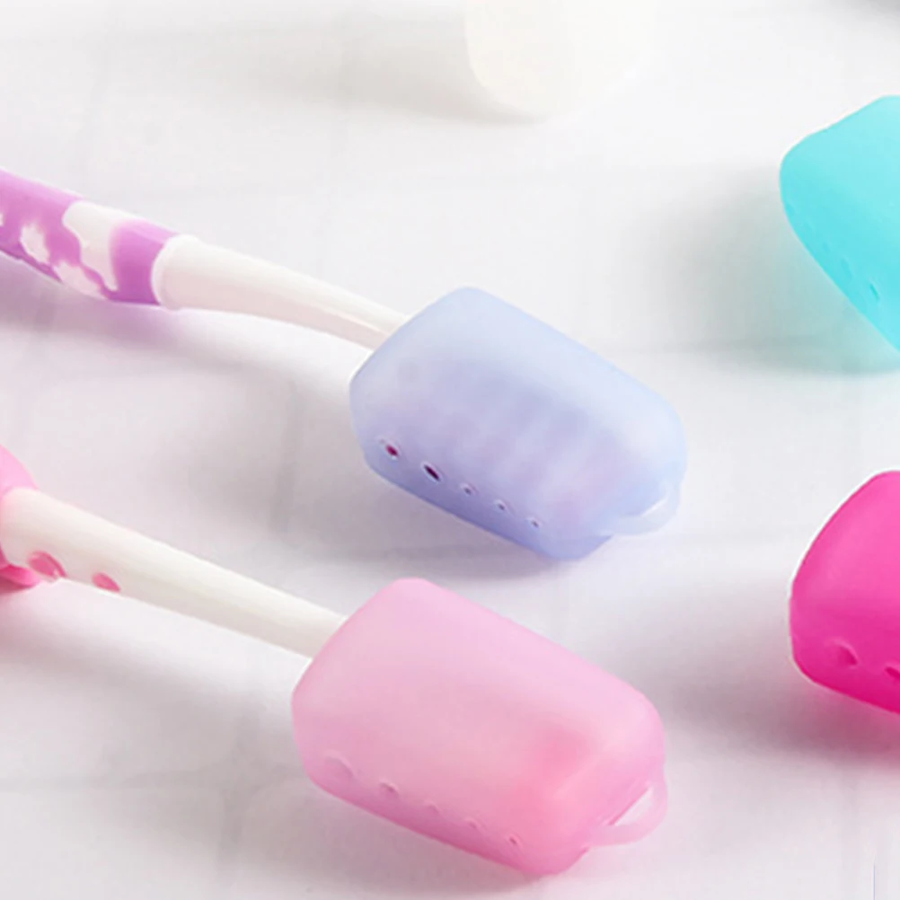 

10Pcs Silicone Toothbrush Covers Universal Fit Travel Toothbrush Head Protectors Dustproof Cap for Hygiene on-The-Go Convenience