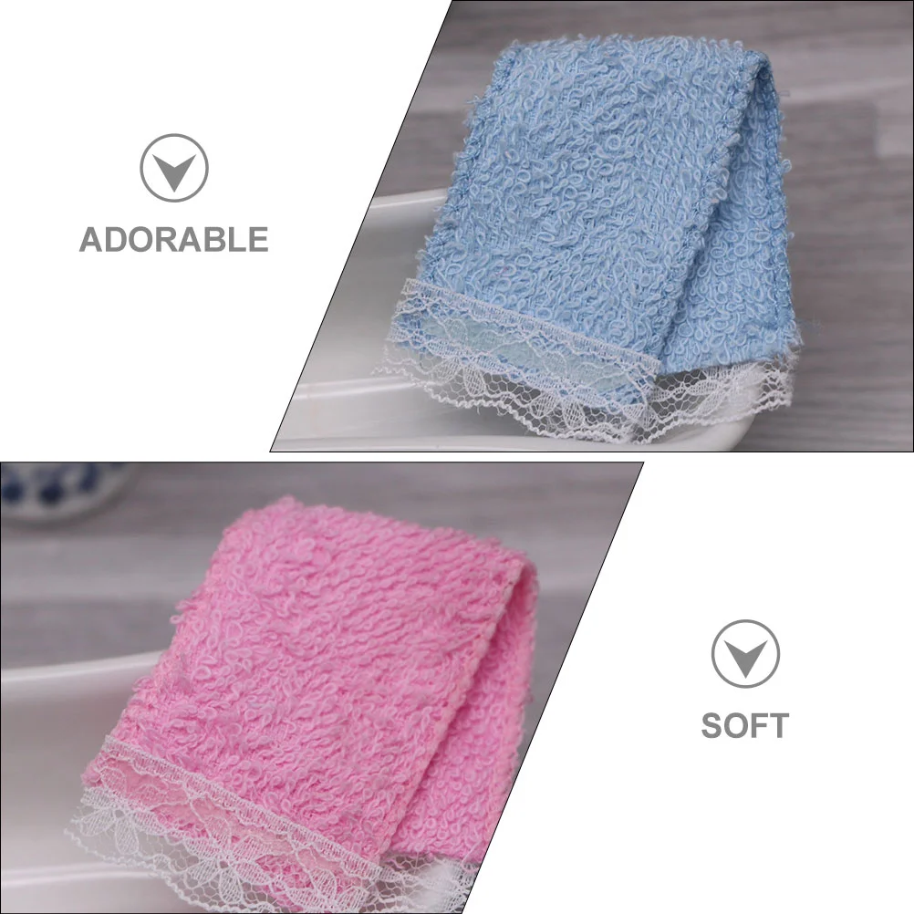 4 Pcs House Towel Miniature Bath Adornments Accessories Little Rag Model Small Bathroom Cloth Home Decor